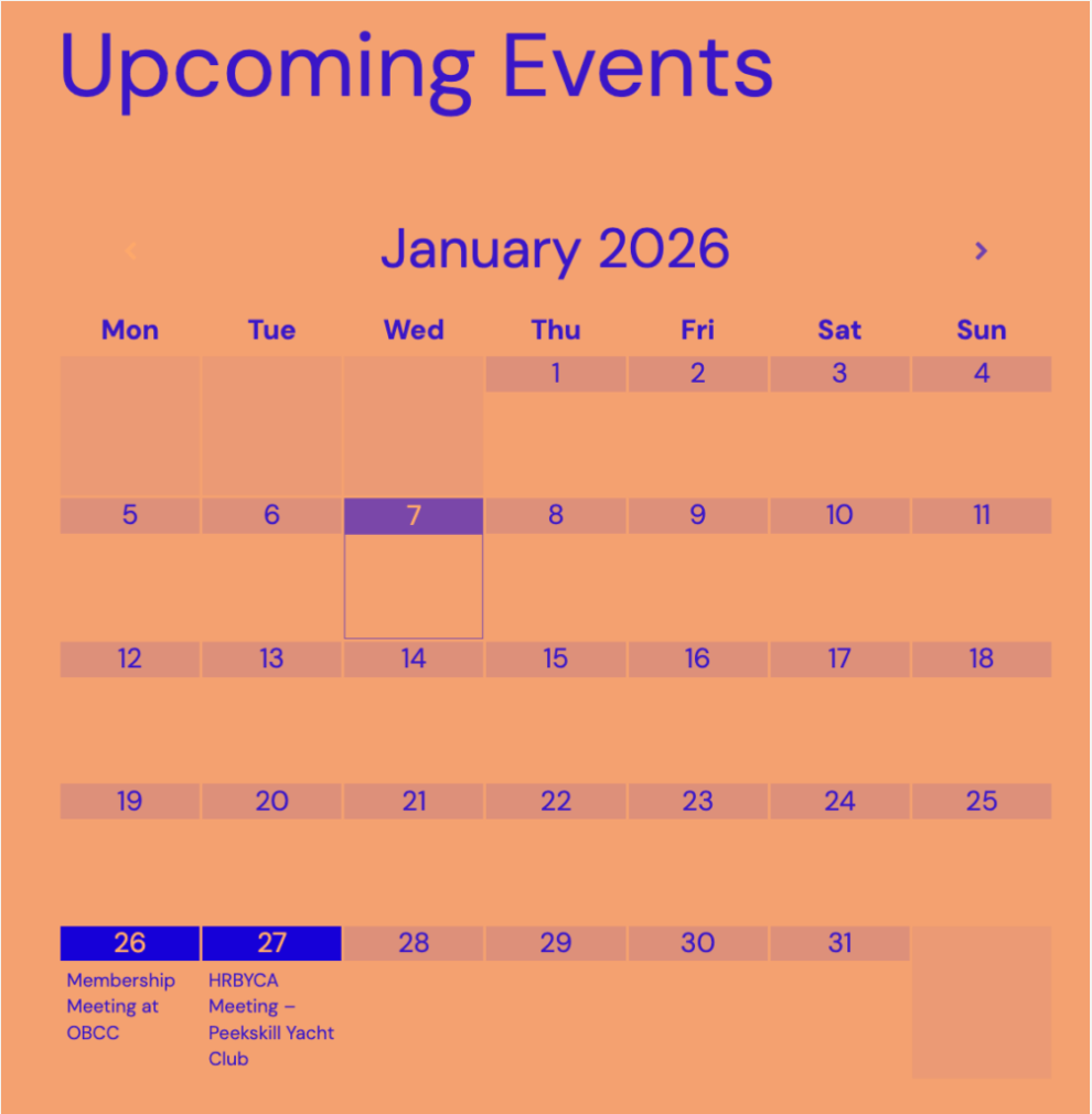 New Events Calendar Created
